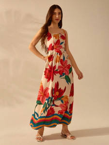 Leriya Fashion Women Maxi Red Full Length Dress