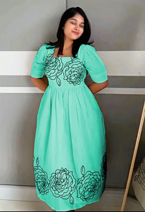 zoentik enterprise Women Maxi Light Blue Midi/Calf Length Dress