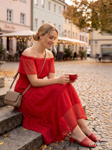 AAYU Women Maxi Red Full Length Dress