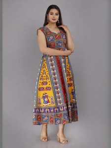 Namokar Enterprises Women Fit and Flare Green Midi/Calf Length Dress