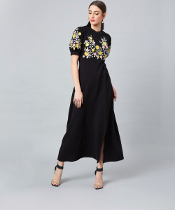 ATHENA Women Maxi Black Full Length Dress