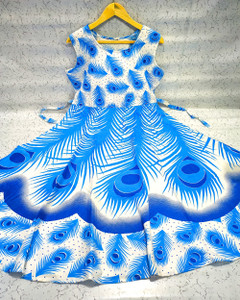 ANUNJA Women A-line Blue Maxi/Full Length Dress