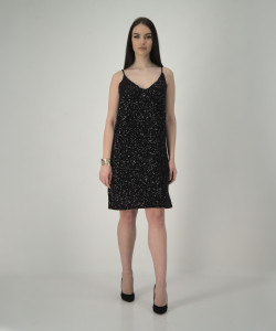 Hailys Women Shift Black Below Knee Dress