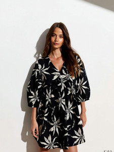 MANOJAVA Women Fit and Flare Black Mini/Short Dress