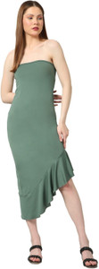 TIVANTE Women Bodycon Light Green Midi/Calf Length Dress