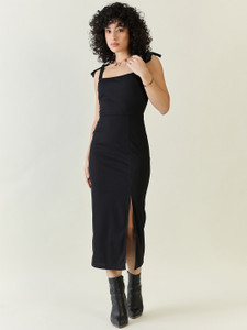 AAYU Women Bodycon Black Maxi/Full Length Dress