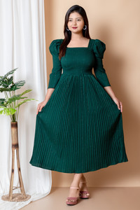 SS Fashion Women Gown Green Maxi/Full Length Dress