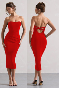 Traquila Women Bodycon Red Knee Length Dress