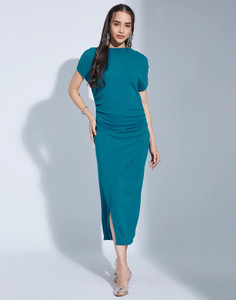 Selvia Women Bodycon Blue Midi/Calf Length Dress