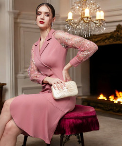 Miss Chase Women A-line Pink Above Knee/Mid Thigh Length Dress