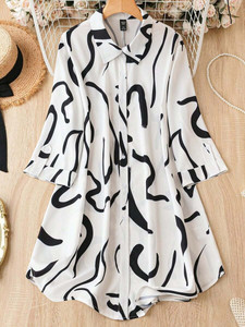 Honky Tonky Women Shirt White, Black Mini/Short Dress