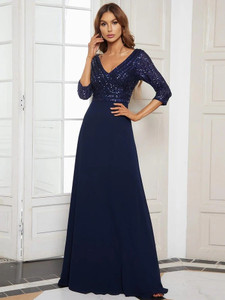 TADKESHVAR Women Maxi Dark Blue Full Length Dress