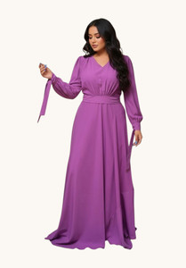 Diyaz Creation Women Fit and Flare Purple Maxi/Full Length Dress