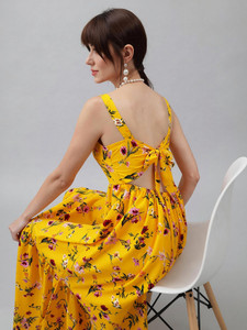 Emeros Women Fit and Flare Multicolor Midi/Calf Length Dress