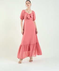 AAYU Women Maxi Pink Full Length Dress