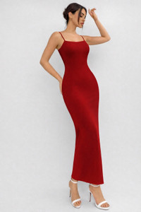 FabVerse Women Bodycon Maroon Ankle Length Dress