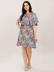 Oomph! Women Ruffled Multicolor Above Knee/Mid Thigh Length Dress