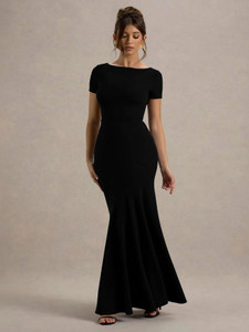 WANQUILA Women Bodycon Black Maxi/Full Length Dress