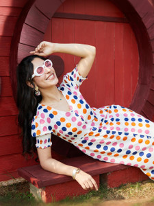 PINACOLADA Women A-line Multicolor Below Knee Dress
