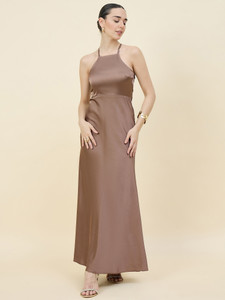 AAYU Women Bodycon Gold Maxi/Full Length Dress