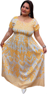 OMI Women Gown Yellow Maxi/Full Length Dress