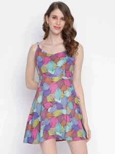 IQRAAR Women Empire Waist Multicolor Mini/Short Dress