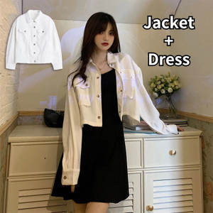 काले फैशन महिलाओँ के लिए काला, सफेद ए -लाइन ड्रेस