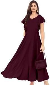 लादिक वे महिलाओँ  के लिए बैंगनी मैक्सी ड्रेस