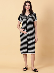Purple Flaunt Women T Shirt Black Midi/Calf Length Dress