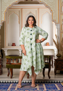 Yash Gallery Women Asymmetric White Midi/Calf Length Dress