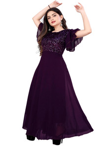 WAZIX Clothing Women Maxi Purple Full Length Dress
