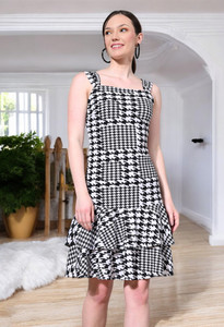 HouseOfCommon Women Fit and Flare Multicolor Above Knee/Mid Thigh Length Dress