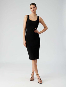 A S fashion Women Bodycon Black Midi/Calf Length Dress