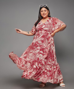 Miss Chase Women Wrap Multicolor Maxi/Full Length Dress