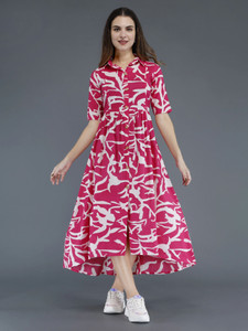 SupBir Women Gown Pink Ankle Length Dress