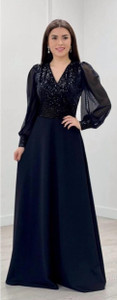 Riaash Women Gown Black Maxi/Full Length Dress