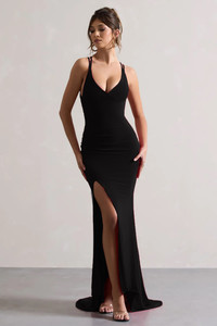 Traquila Women Bodycon Black Maxi/Full Length Dress