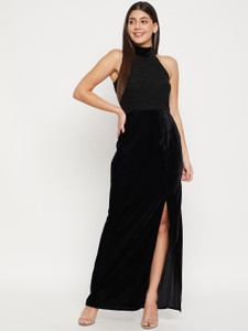 Imfashini Women Maxi Black Full Length Dress