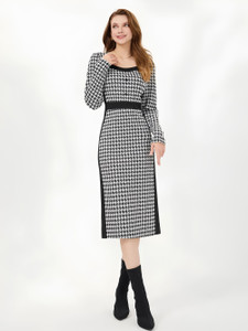 Archi Enterprise Women A-line White, Black Ankle Length Dress