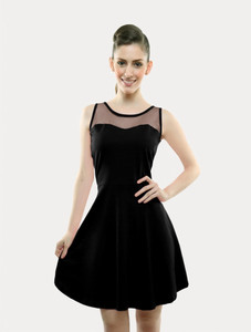 Miss Chase Women A-line Black Mini/Short Dress
