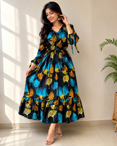 SUTARIYA Women Tiered Multicolor Maxi/Full Length Dress