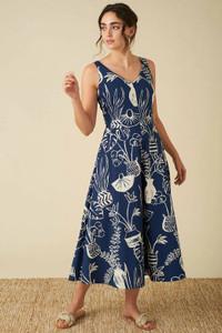 Naksh Women A-line Blue Maxi/Full Length Dress