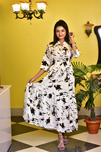 AANAYA S FASHION Women Maxi White Full Length Dress