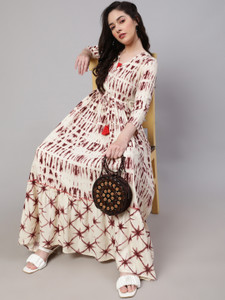 Daevish Women Maxi Multicolor Midi/Calf Length Dress