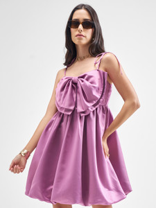 Tokyo Talkies Women Balloon/Bubble Purple Mini/Short Dress