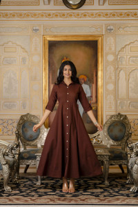 Nayo Women Maxi Brown Full Length Dress