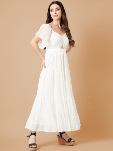 METRONAUT Women A-line White Dress