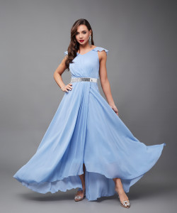 Miss Chase Women Maxi Blue Full Length Dress