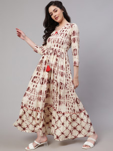 GLAMALUE Women Printed Flared Kurta