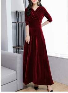 WestCHIC Women Fit and Flare Maroon Maxi/Full Length Dress